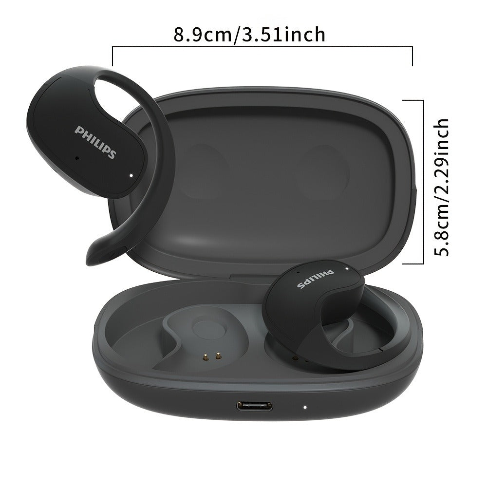 True Wireless Earbuds Philips TAT2708 Open-Earhook Set with Call Noise Reduction, Touch Controls and USB-C Case