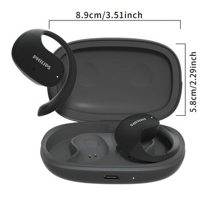 True Wireless Earbuds Philips TAT2708 Open-Earhook Set with Call Noise Reduction, Touch Controls and USB-C Case