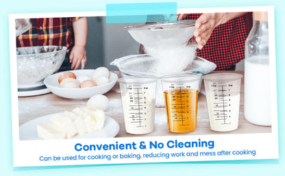 Plastic Measuring Cups with Wooden Sticks 100 Sets Clear Graduated Mixing Cups oz/ml/cc for Resin