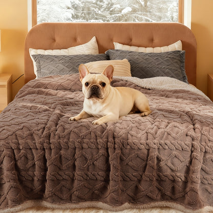 Liquid-Proof Dog Blanket for Sofa & Bed – Reversible Sherpa Fleece Pet Throw Cover for Small Medium Large Dogs & Cats, 6 Sizes, 4 Colors