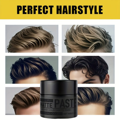 Matte Hair Paste for Men 100g, Non-Greasy Medium Hold Styling Cream with Plant Squalane & Argan Oil