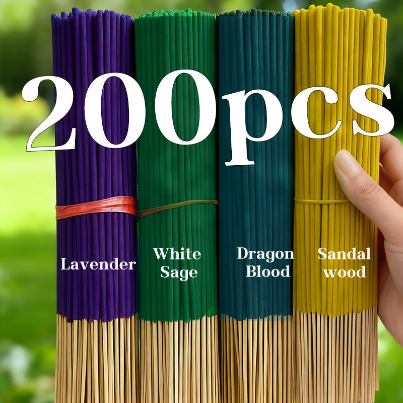 Incense Sticks 200pcs Aromatherapy Incense Set 4 Scents for Meditation Yoga Purification Home for Entryways, Bedrooms and Living Spaces