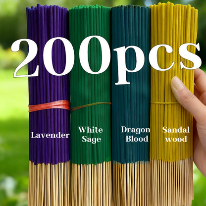 Incense Sticks 200pcs Aromatherapy Incense Set 4 Scents for Meditation Yoga Purification Home for Entryways, Bedrooms and Living Spaces
