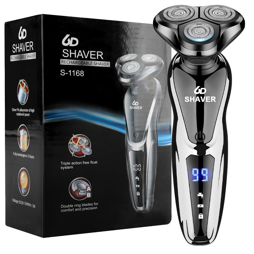 Electric Shaver 2-Pack with 3D Floating Heads, LED Power Indicators and Rechargeable Design