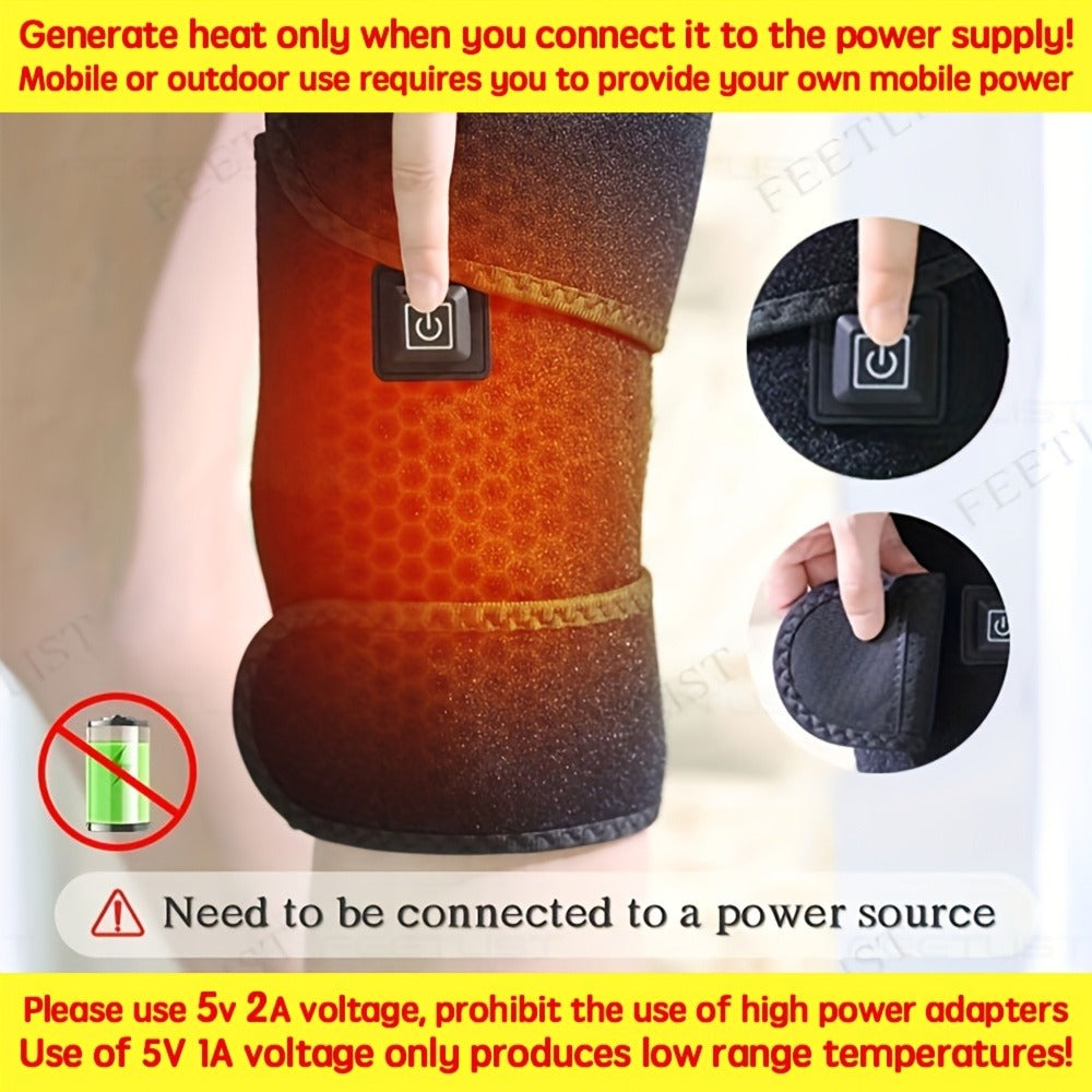 Knee Massager with Heat, 3-Level Heating Pad for Knee Pain, Joint & Warmth, Anti-Slip Breathable Knee Brace for Men & Women