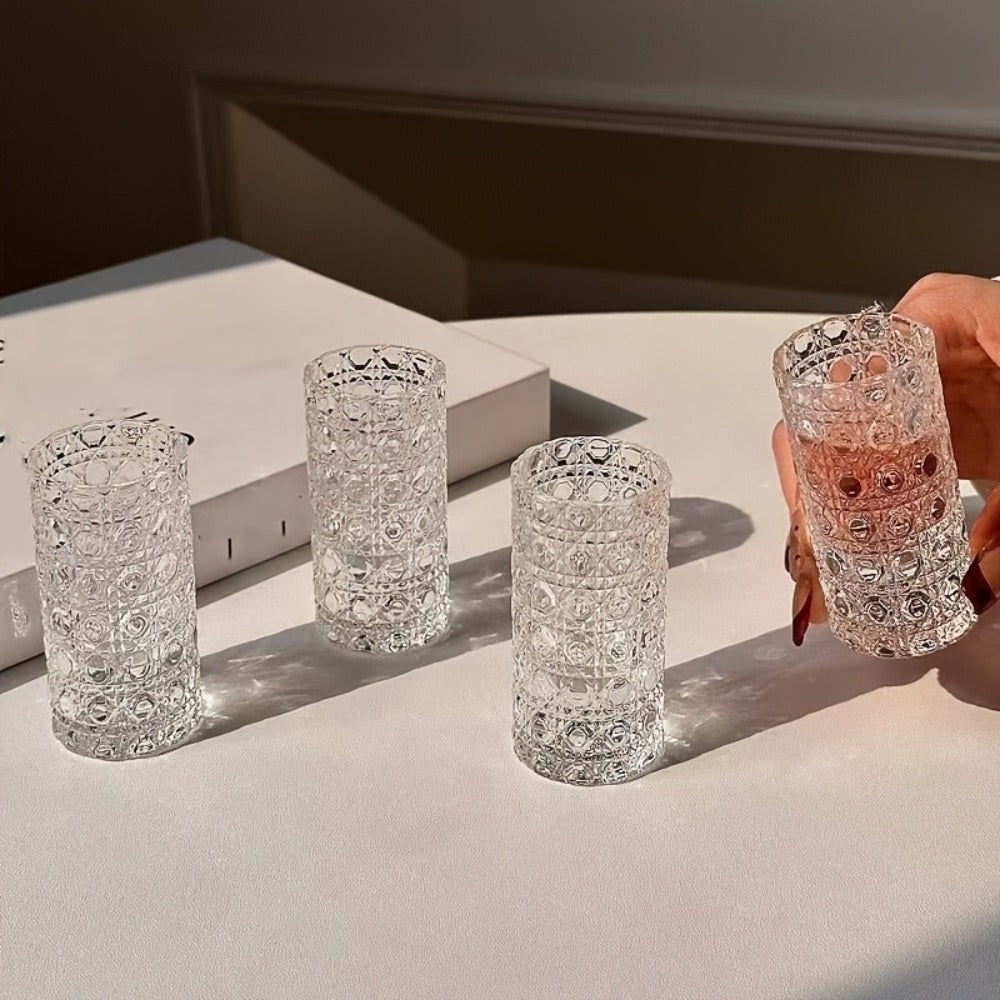 Shot Glass Set Diamond Engraved – Whiskey Vodka Tequila Glasses for Parties Weddings Home Bar Entertaining Reusable Barware Gift