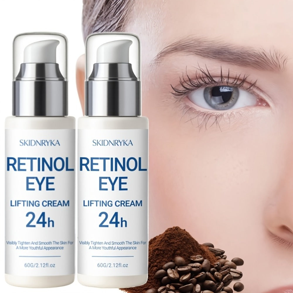 Eye Cream for Dark Circles & Puffiness 2 Pcs – Firming Hyaluronic Acid Eye Gel with Collagen Retinol Caffeine