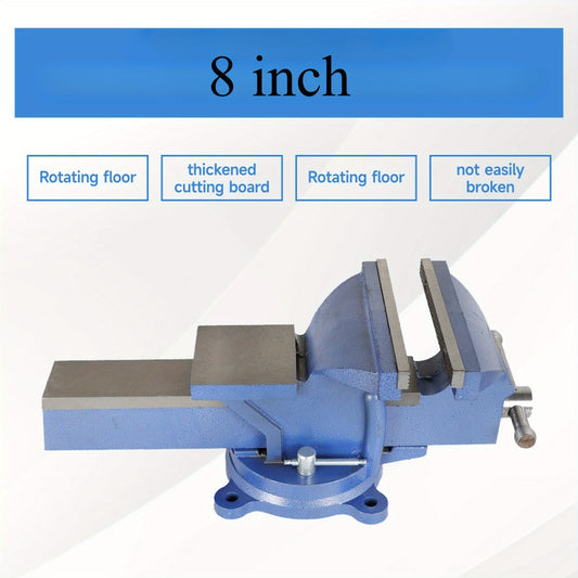 Bench Vise 5-Inch 360-Degree Swivel Base – Heavy-Duty Cast Iron Tabletop Vise with Pipe Jaws & Anvil, Locking Mechanics Clamp
