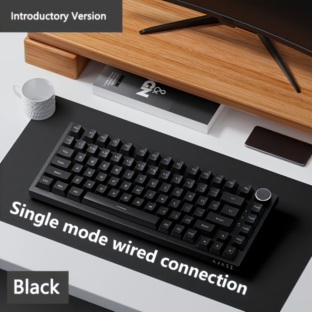 Hot Swap Gasket Mechanical Keyboard AJAZZ AK820 75%, Wireless 2.4GHz & Wired, Volume Knob, South-Facing RGB