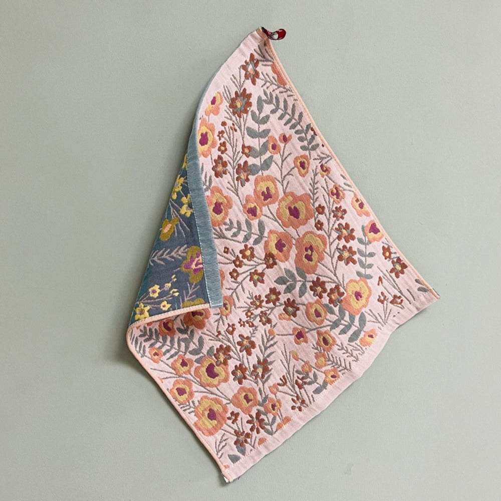 Floral Cotton Face Towels 2pcs, Wash Cloths for Home, Hotel & Spa, 14.37x15.75 In for Entryways, Bedrooms and Living Spaces