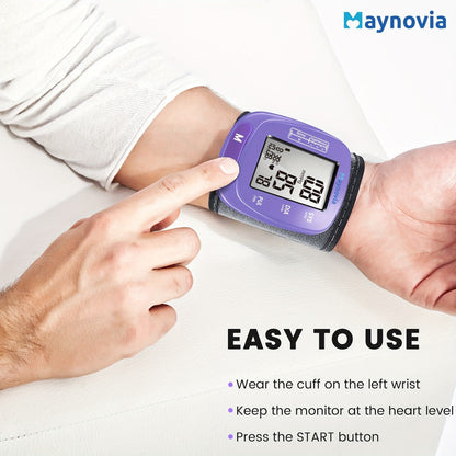 Blood Pressure Monitor Wrist Cuff with Oximeter Fingertip, Digital BP Machine Home Use, 120 Memory