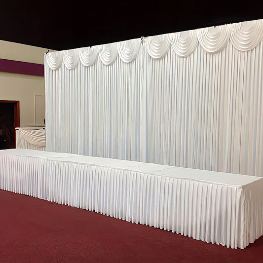 White Silk Wedding Backdrop Curtains 10x10ft – 1 Pack Luxurious Smooth Drapes for Wedding, Birthday, Bridal Shower, Party