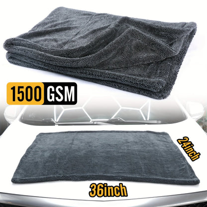 Car Drying Towel in 24 x 36-Inch 1500 GSM Edgeless Microfiber, Available as One or Two Pieces