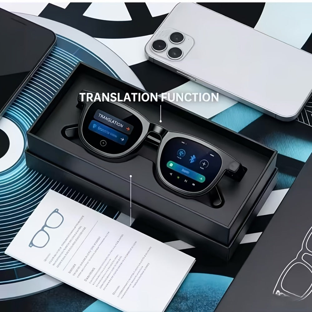 AI Translation Glasses with Real-Time Interpreter & Meeting Notes Summary, High-Speed WiFi, Smart Earphones
