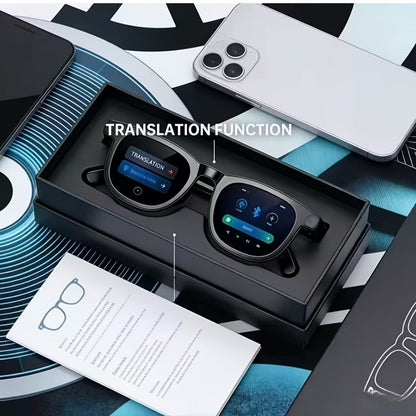 AI Translation Glasses with Real-Time Interpreter & Meeting Notes Summary, High-Speed WiFi, Smart Earphones