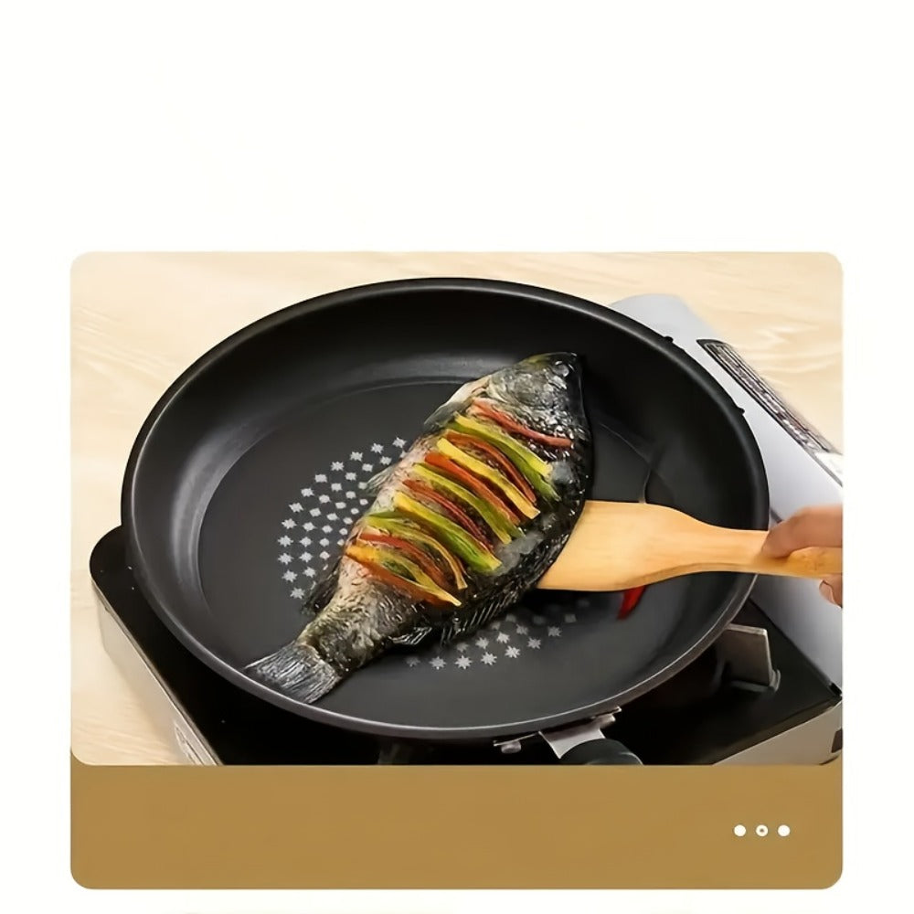 Nonstick Frying Pan with Lid 9.45 10.24 11.02 Inch Cast Iron Style Flat Bottom Skillet for Home Cooking, Dining and Outdoor Meals