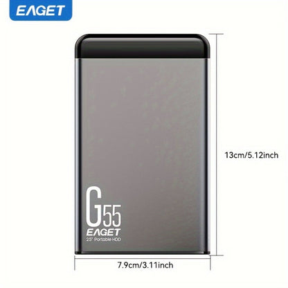 500GB Portable External Hard Drive EAGET G55 for an Everyday Personal Care Routine, with the Listed Configuration