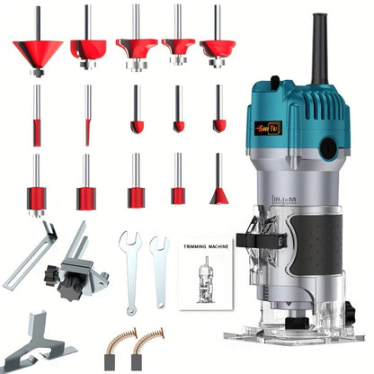 Power Tools Shi Tu Electric Wood Router and Edge Trimmer with Adjustable Speed and Accessory Bundle Options