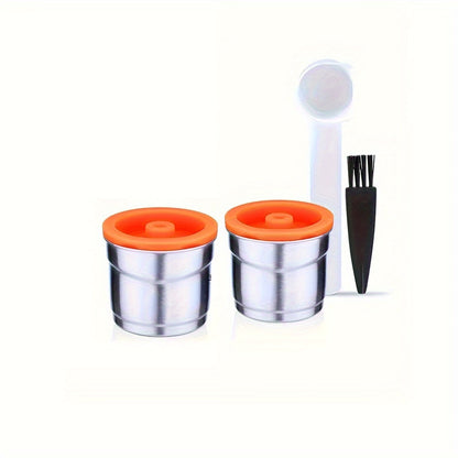 Reusable Coffee Filter Capsule for Illy Y3.2 & X7.1 Machines, Stainless Steel Refillable Coffee Pod Cup with Tamper