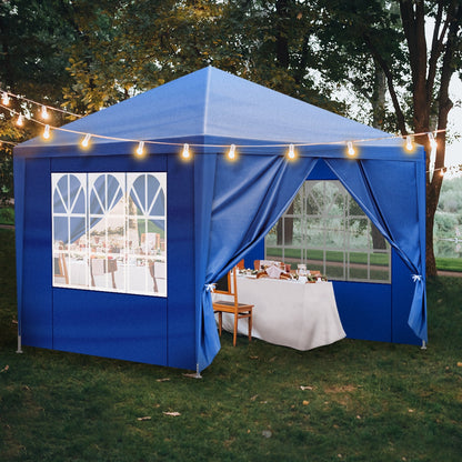10x10ft White Party Canopy Tent with No Sidewalls, Three Sidewalls or Four Sidewall Configuration Options