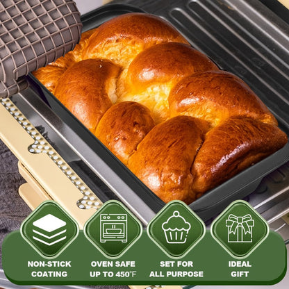 Baking Pan Set Nonstick Carbon Steel Cookie Sheets Roasting Pans Round Cake Muffin Pizza for Home Cooking, Dining and Outdoor Meals