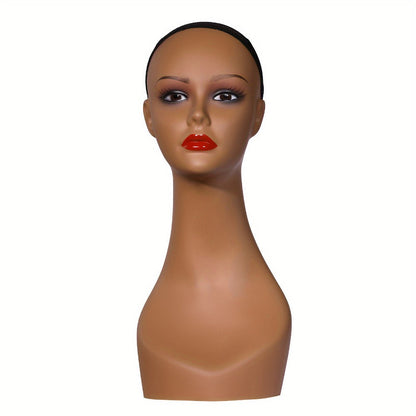 Female Wig Display Mannequin Head 4 Pcs Set Plastic – Hat Necklace Holder Salon Training Practice Retail Store Showcase Hairstyle Display