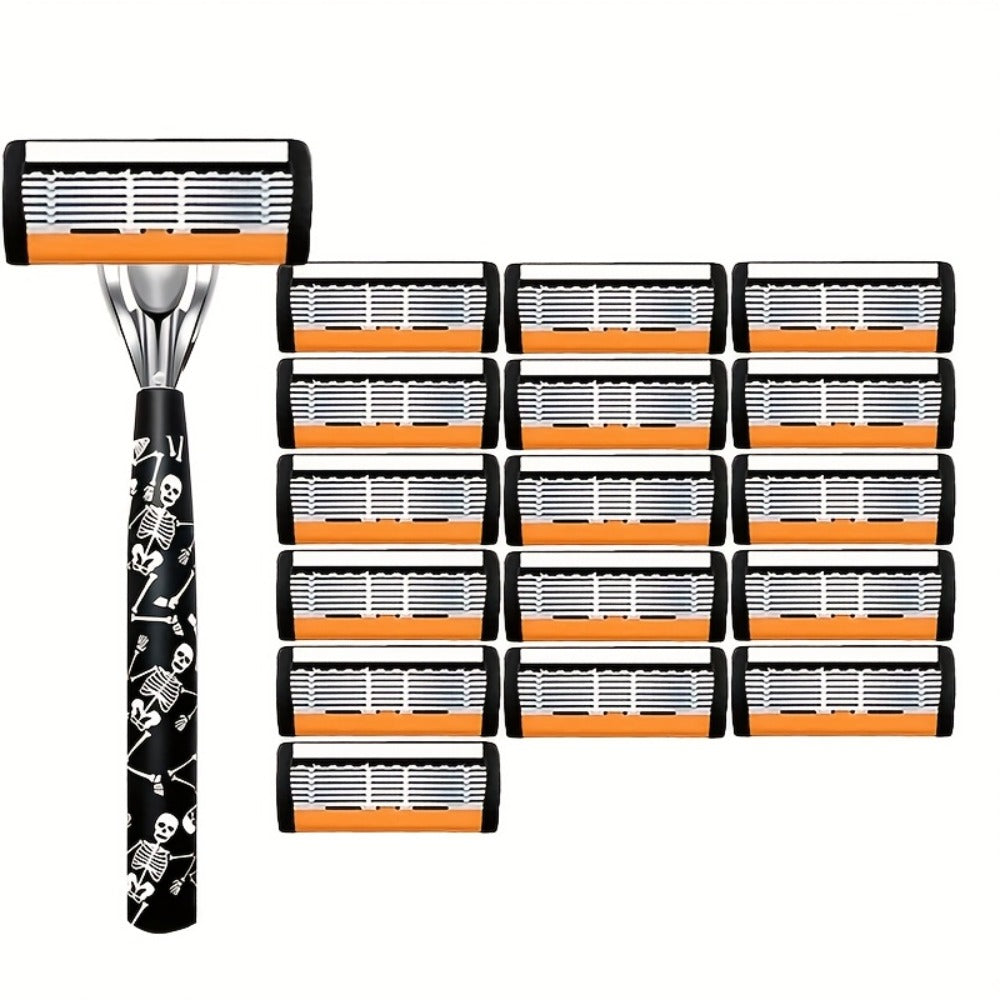 Safety Razor for Men 7-Layer Progressive Blades – Non-Slip Stainless Steel Handle Classic Double Edge Razor for Beard & Mustache Grooming