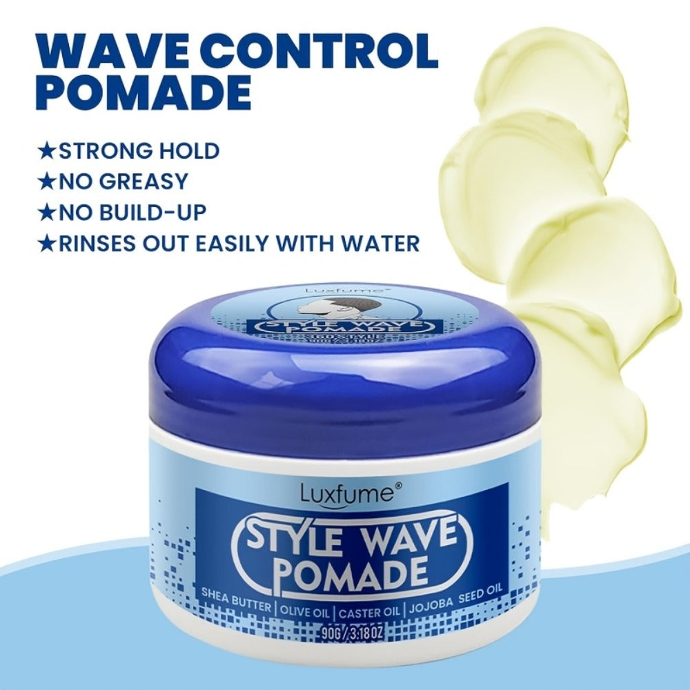 360 Wave Pomade for Men, Non-Greasy Hair Styling Cream for 360 Waves & Layered Wave Patterns