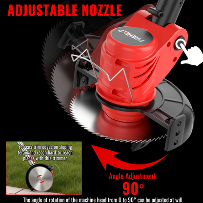 Cordless Lawn Mower 3-in-1 Electric Trimmer Weed Eater Edger Bush Cutter 21V Dual Battery Adjustable for Garden, Patio and Yard Use