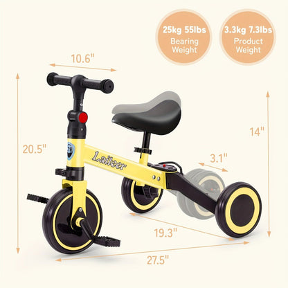 3-in-1 Toddler Balance Bike Convertible Tricycle for Kids Ages 2-5 with the Listed Color, Size or Set Options for Everyday Use