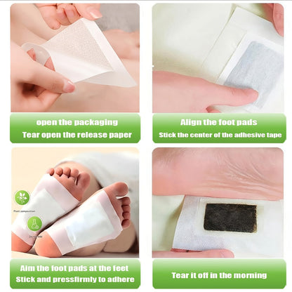 Detox Foot Patches with Bamboo Vinegar Ginger & Lavender – Natural Plant Formula Deep Cleansing Overnight Foot Pads