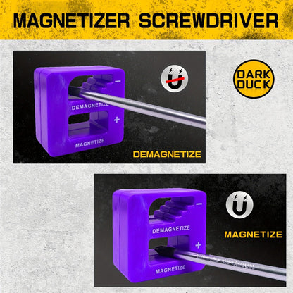 Purple 118-Piece Screwdriver Rack Set with Hand Drivers, Bit Rows, Hex Keys and Magnetic Parts Bowl