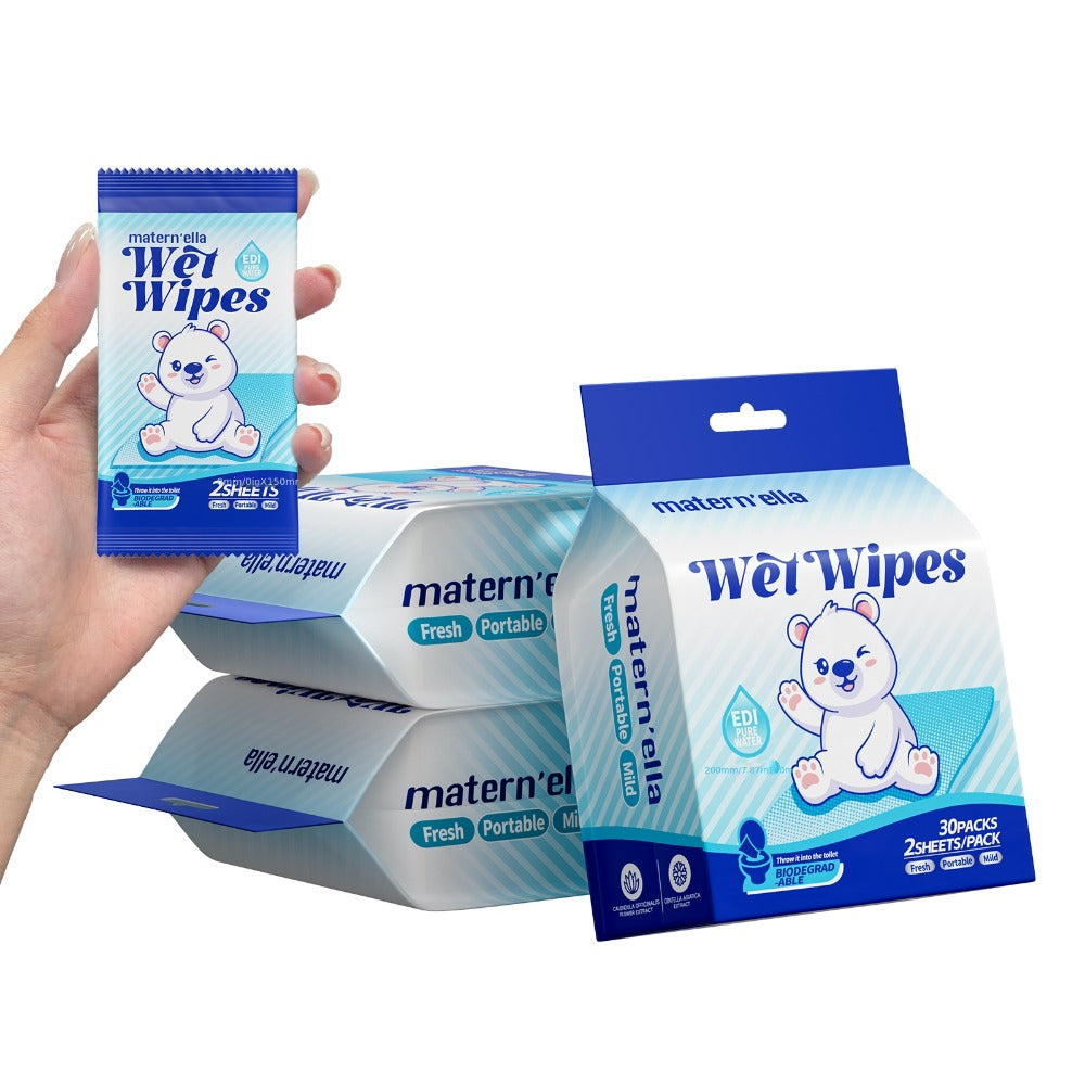 Flushable Wet Wipes with Probiotics, Plant-Based Fibers, Fragrance Free, Sewer Safe, & Thick Disposable Butt Wipes for Adults
