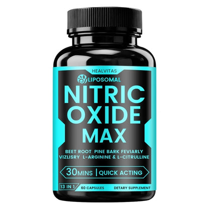 Dietary Supplement Capsules with HEALVITAS Label, L-Arginine, L-Citrulline, AAKG and 60 Count