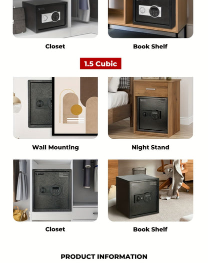 Fireproof Safe Box with Keyboard Lock, ROLOWAY Home & Office Security Safe with Fireproof Bag, Multiple Sizes
