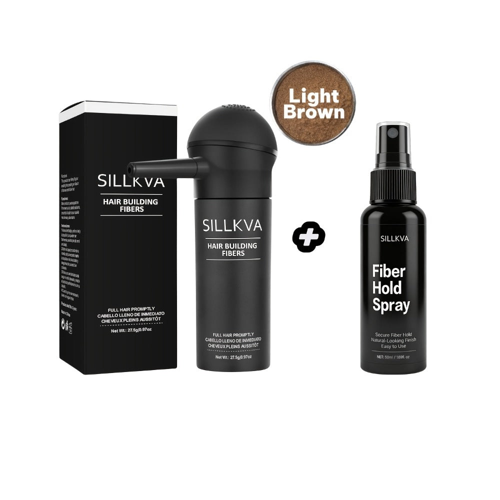 Hair Fibers Spray Applicator Kit Instant Thickness for Thinning Hair & Bald Spots SILLKVA for Makeup, Travel and Everyday Vanity Use