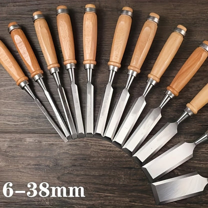 Wood Carving Chisel Set 12 & 24-Piece, Professional Beech Wood Handle Woodworking Chisels for Entryways, Bedrooms and Living Spaces