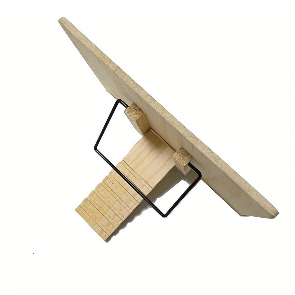 Bamboo Book Stand Adjustable Foldable Portable Reading Stand with Page Clips for Cookbook Tablet E-Reader Textbook Sheet Music Desk Holder
