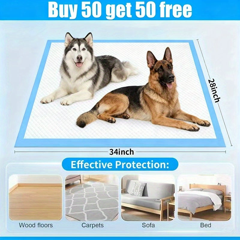 Super Dog Training Pads XL XXL, Thick Leak-Proof Pet Pee Pads & Adult Incontinence Underpads, Buy 50 Get 50 Free