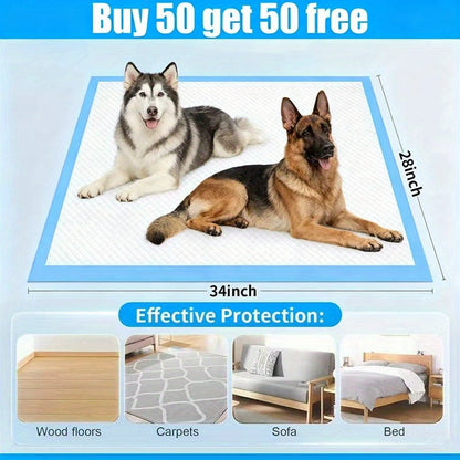 Super Dog Training Pads XL XXL, Thick Leak-Proof Pet Pee Pads & Adult Incontinence Underpads, Buy 50 Get 50 Free