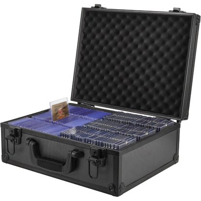 Trading Card Storage Box for 3x4 Top Loads 35pt Rigid Cards Holds 600 Plus – Sports Card Organizer Case with Lock for Pokemon Baseball