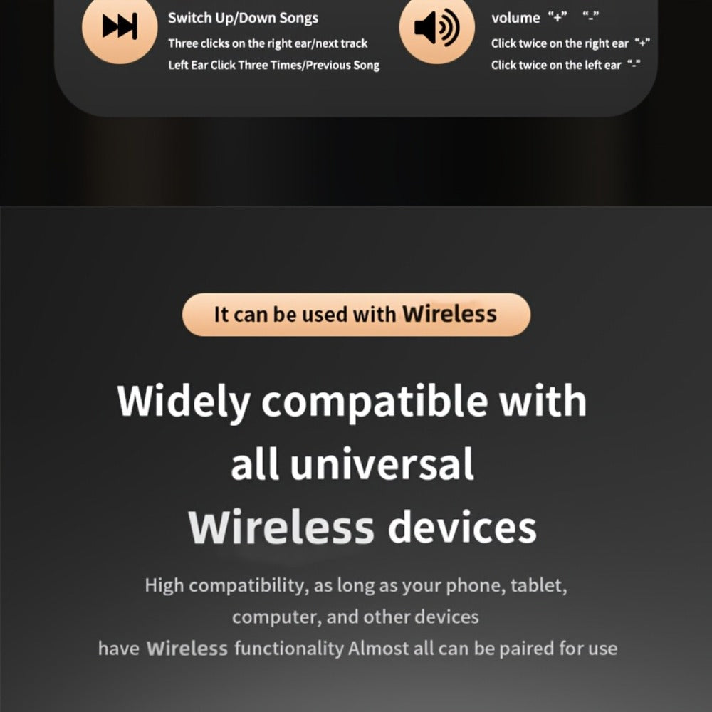 Low-Profile Round-Case Mini Sleep Earbuds with Digital Battery Display in Black, Khaki or White