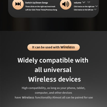 Low-Profile Round-Case Mini Sleep Earbuds with Digital Battery Display in Black, Khaki or White