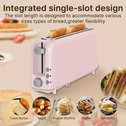2 Slice Slim Toaster with 6 Shade Settings, Cancel Reheat Defrost Functions, Removable Crumb Tray – Compact 750W Bread Toaster for Kitchen