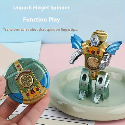 Deformation Robot Fingertip Gyro Fidget Spinner, Creative Finger Gyroscope Toy for Kids & Adults