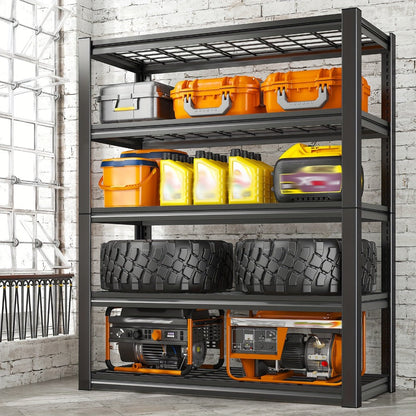 Metal Garage Shelving Unit 72"H - Adjustable Steel Storage Shelf Rack for Garage, Basement & Warehouse