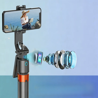 70-Inch Tracking Selfie Stick Tripod with Two Fill Lights, Floor Base, Remote and 1/4-Inch Mount