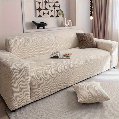 Sofa Cover Polar Fleece Modern Jacquard Elastic Slipcover with Elastic Fit for 1 to 4-Seater Sofas