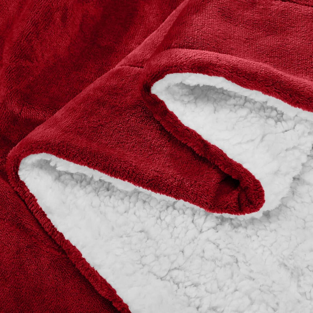480GSM Sherpa Fleece Blanket, Double-Sided Heavy Throw for Couch, Bed & Travel, Reversible All Season