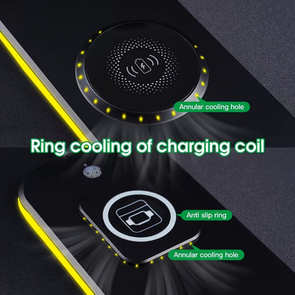 3-in-1 Wireless Charging Mouse Pad RGB, 15W Qi Charger for Phone, Watch & Mouse, 10 LED Modes, Magnetic Rechargeable Mouse Included